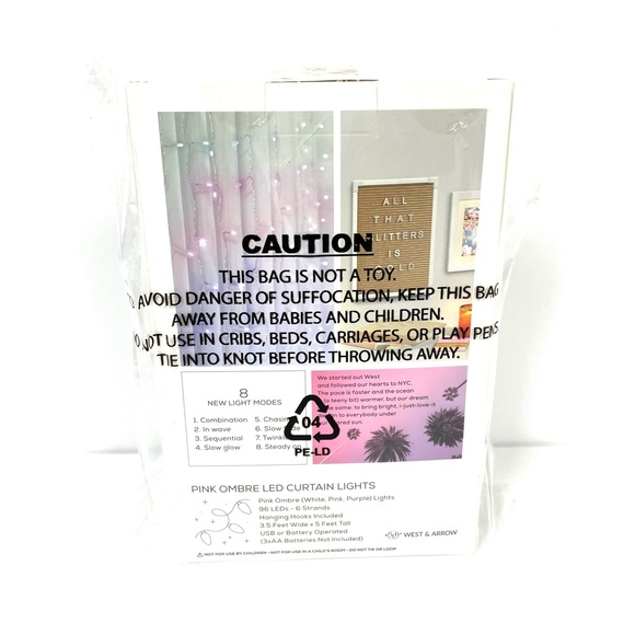 2 boxes for $12  LED Ombre Cascading Curtain Lights USB or Battery Operat… - Picture 5 of 7